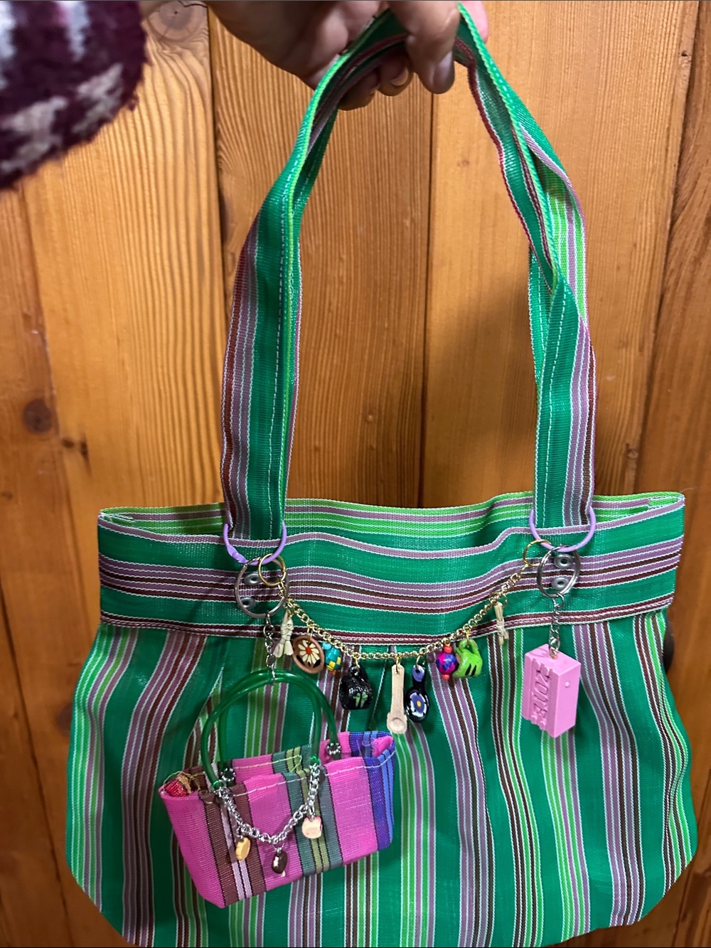 Mercado shoulder Bag with Charm Chain